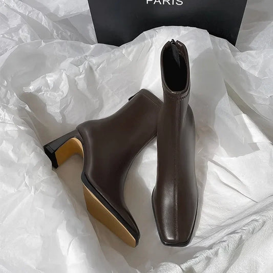Botines vintage de cuero vegano