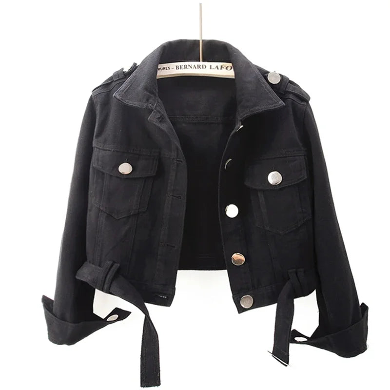Chaqueta vaquera verde militar para mujer