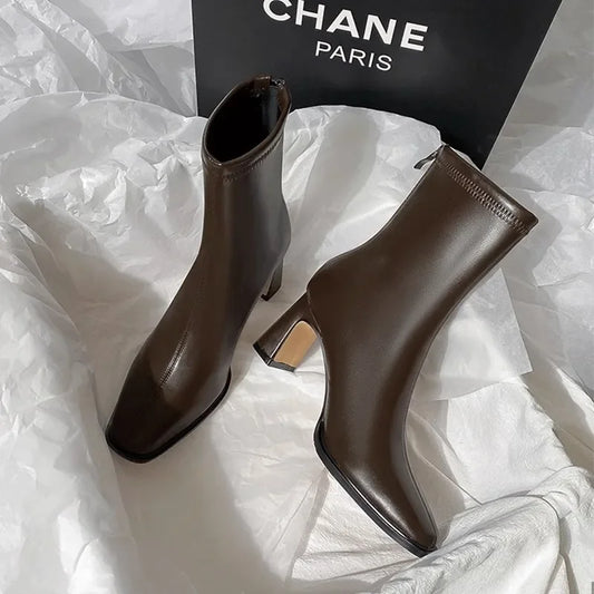 Botines vintage de cuero vegano