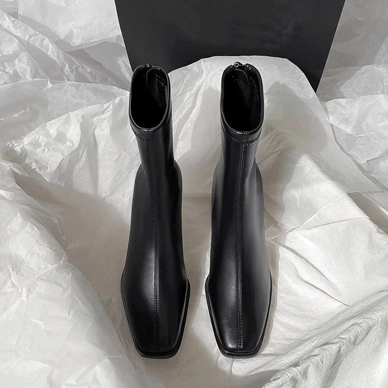 Botines vintage de cuero vegano