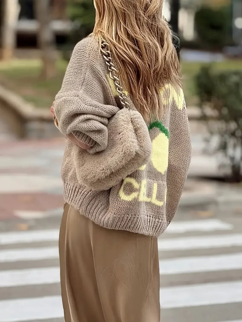 Cárdigan limón para mujer
