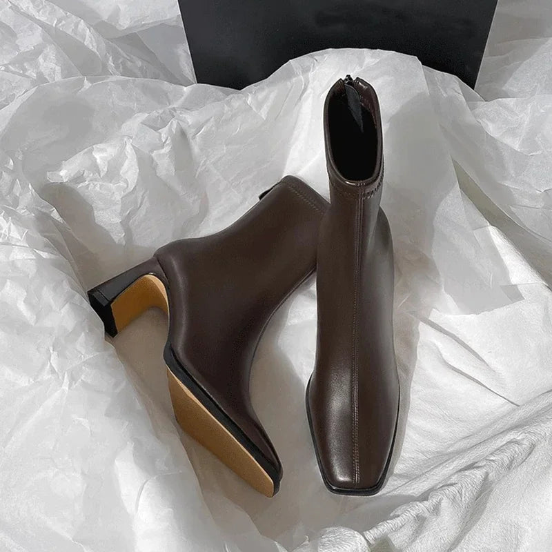 Botines vintage de cuero vegano