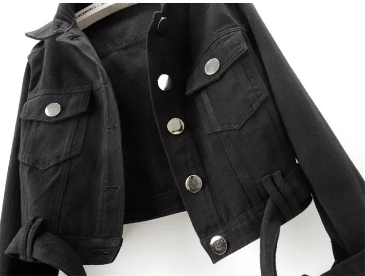 Chaqueta vaquera verde militar para mujer