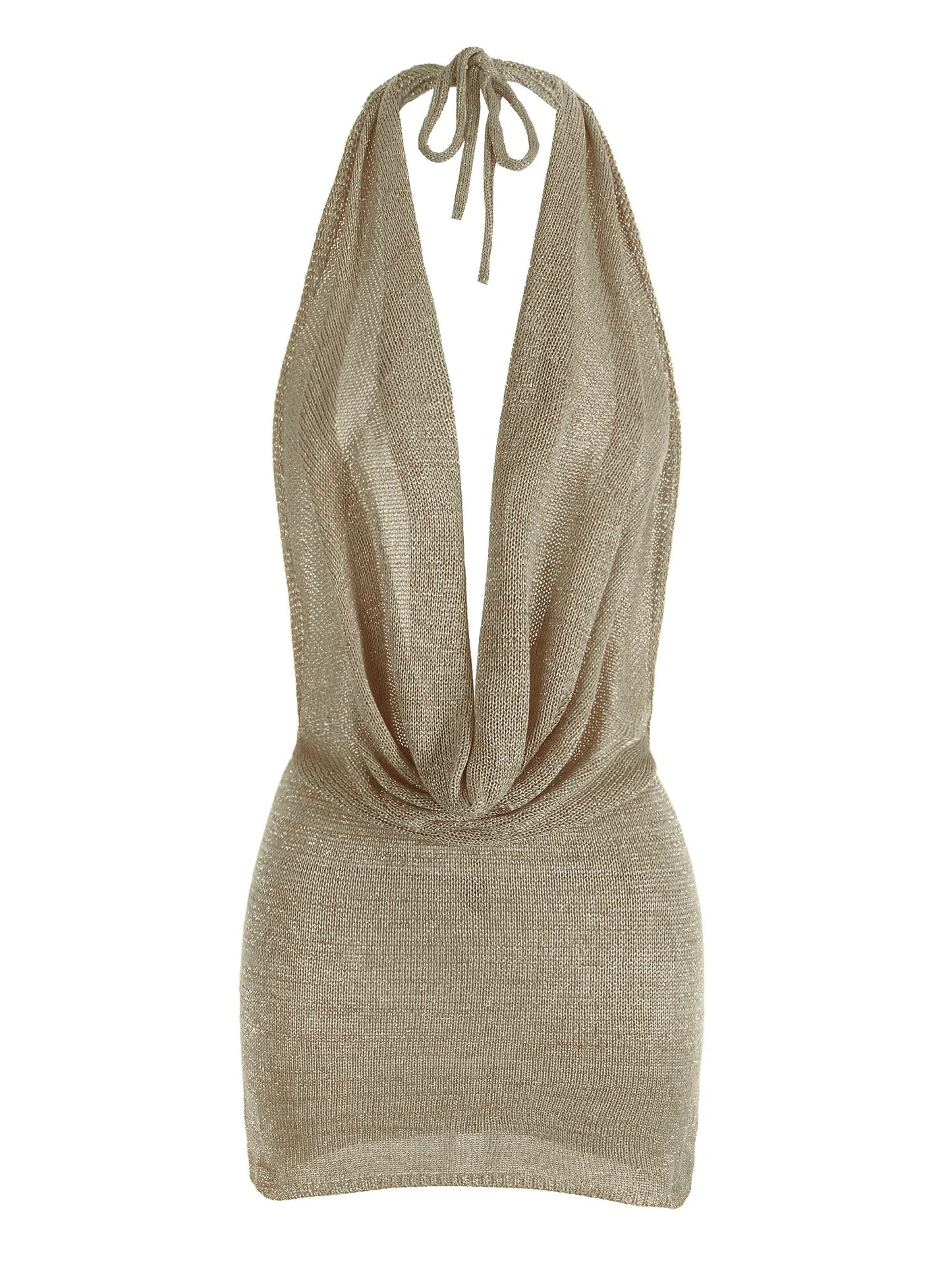Vestido mini con escote en V y espalda descubierta para mujer