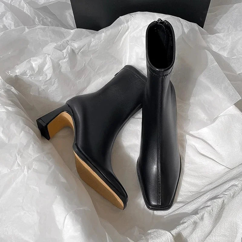 Botines vintage de cuero vegano