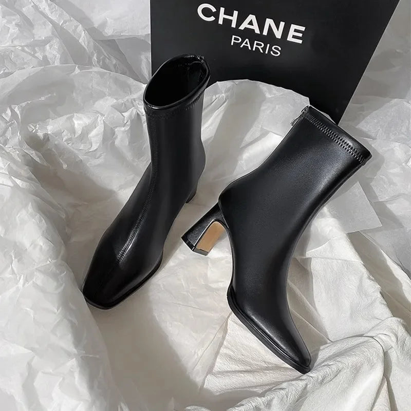 Botines vintage de cuero vegano