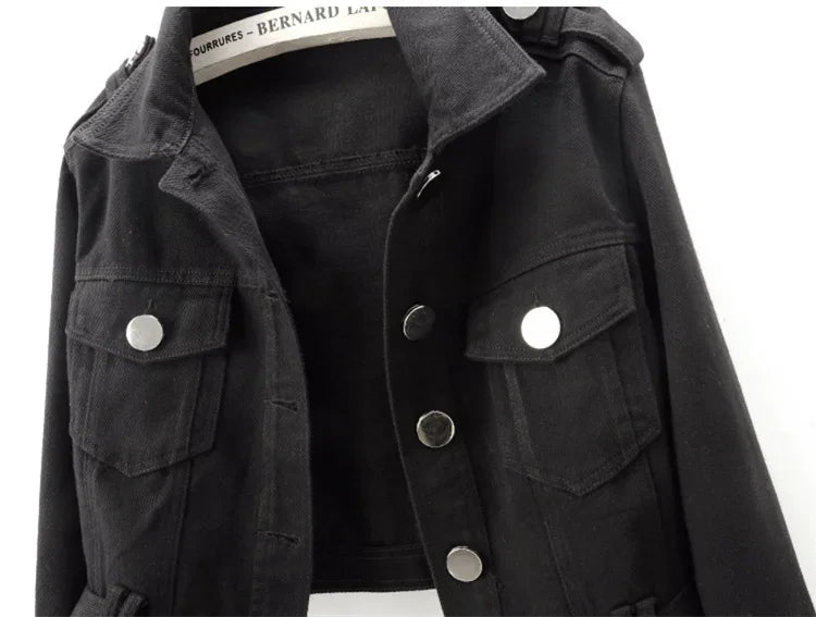 Chaqueta vaquera verde militar para mujer