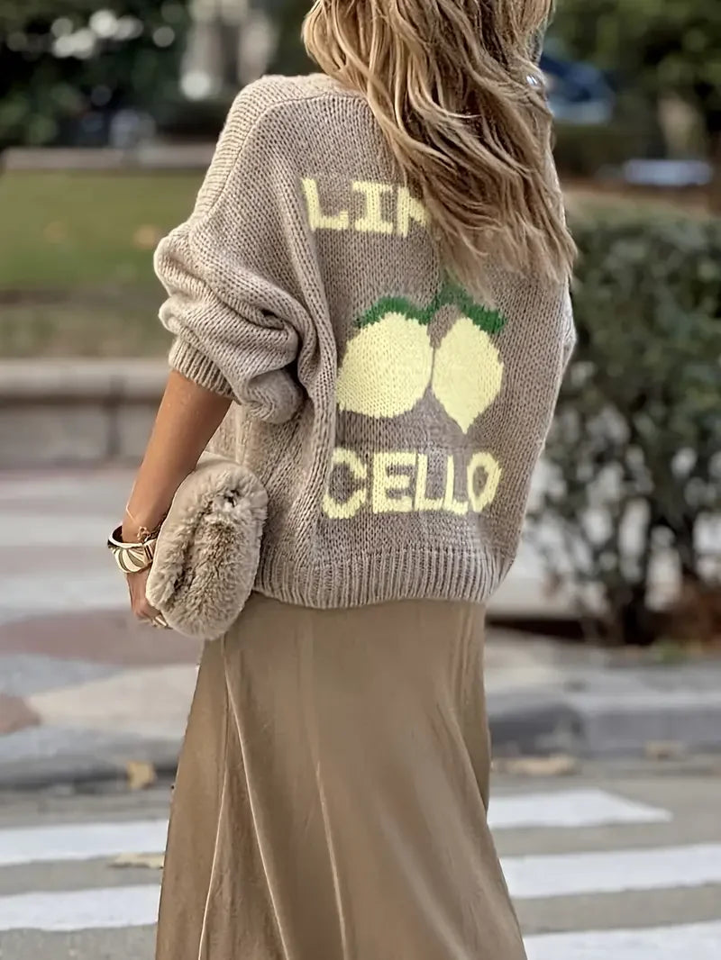 Cárdigan limón para mujer