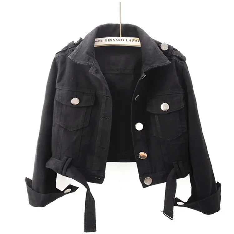 Chaqueta vaquera verde militar para mujer