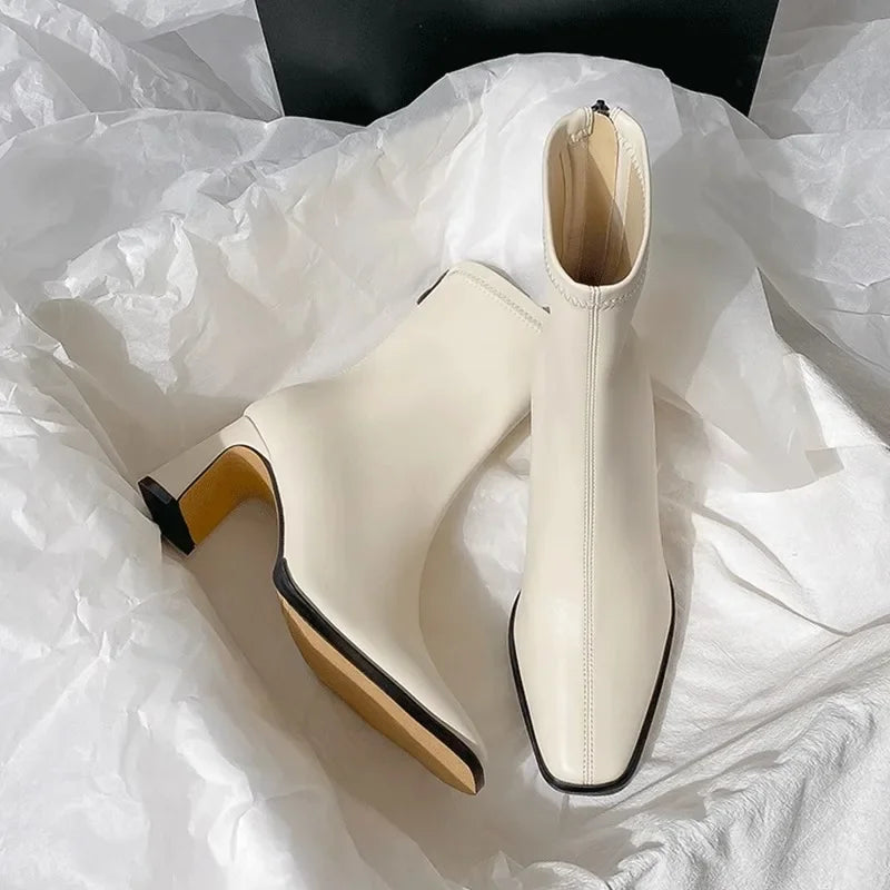 Botines vintage de cuero vegano
