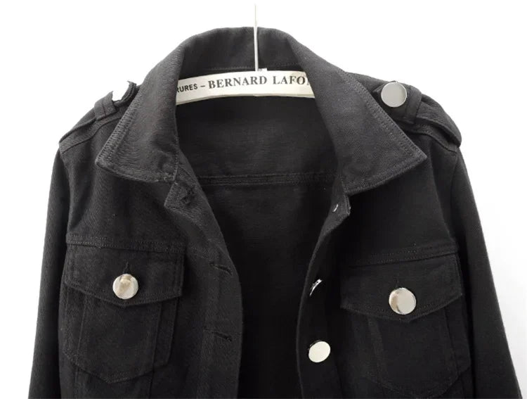 Chaqueta vaquera verde militar para mujer