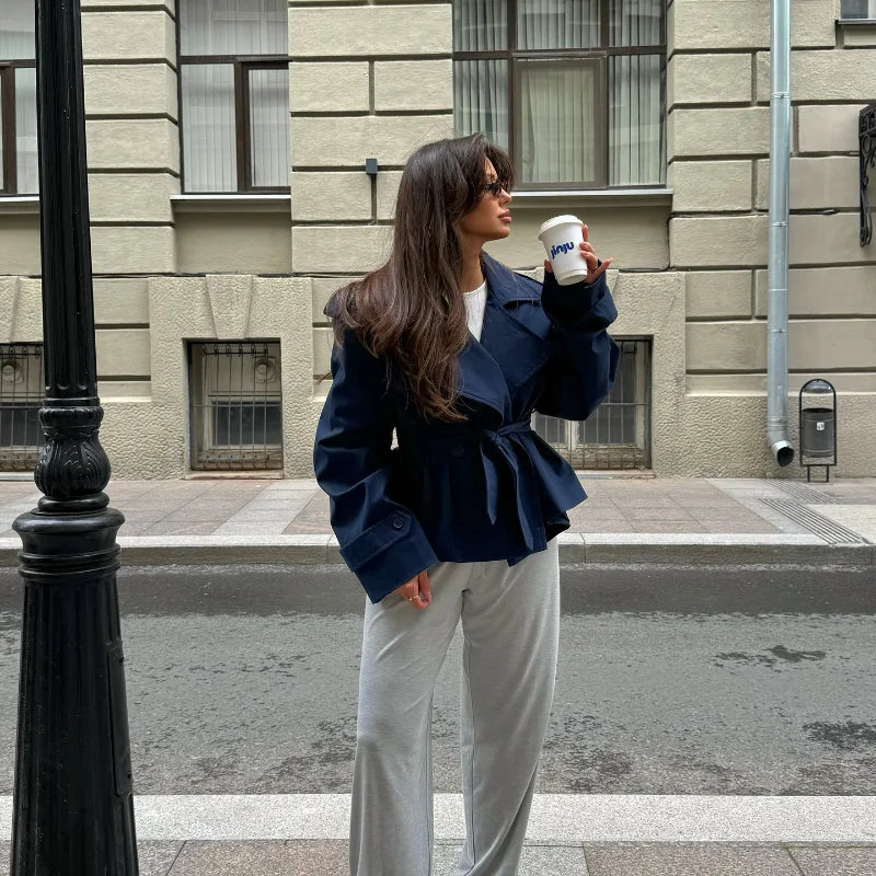 Women’s Belted Short Trench Coat
