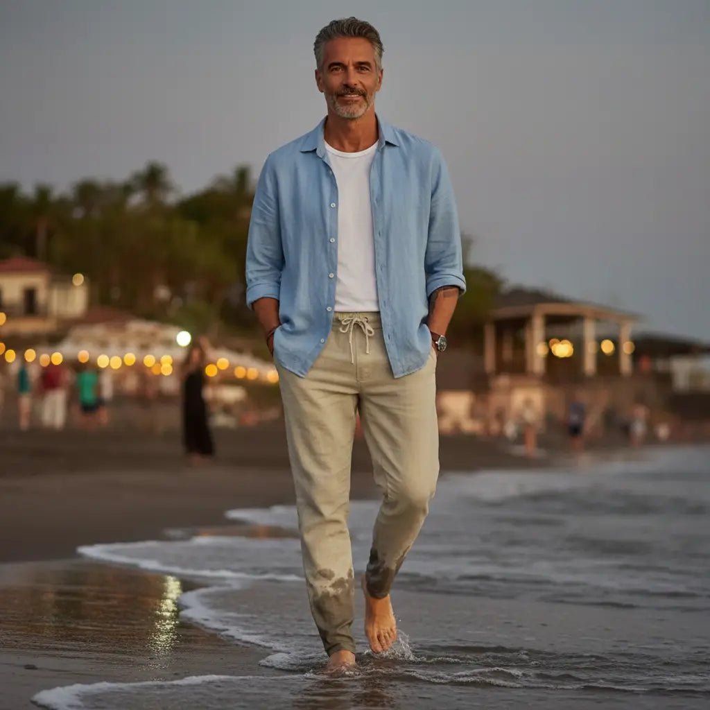 Pantalones de playa de lino