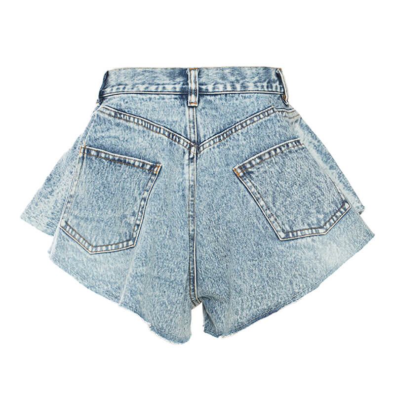 Shorts vaqueros con flecos de cristal